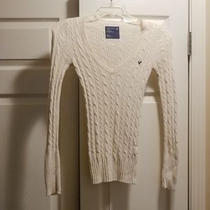 American Eagle Long Sleeve Ivory Sweater